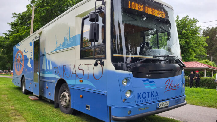 kuvituskuva, kirjastoauto