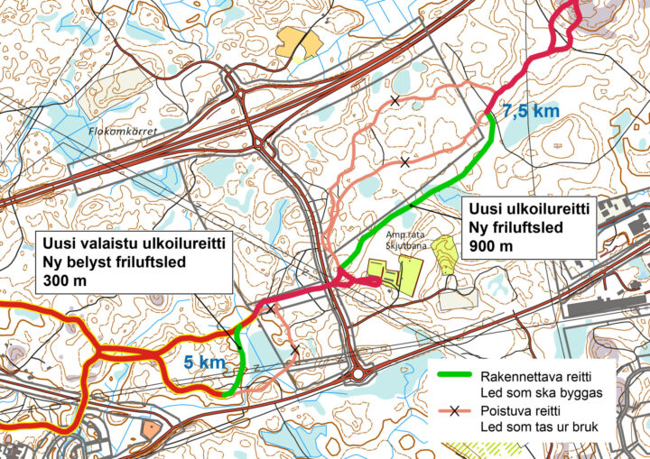 Idrottspaviljongens friluftsleder.